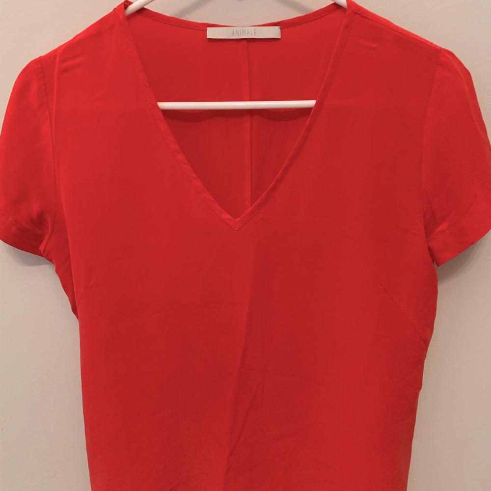 Lightweight short sleeved silk blouse